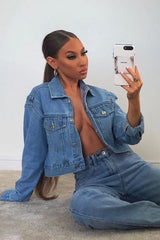 Blue Light Wash Denim Jacket - Giani-Denim Jackets