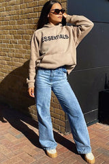 Blue Mid Wash Wide Leg Jeans - Gemma