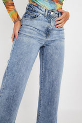 Blue Mid Wash Wide Leg Jeans - Gemma-Jeans