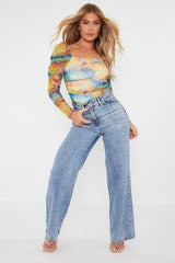 Blue Mid Wash Wide Leg Jeans - Gemma-Jeans