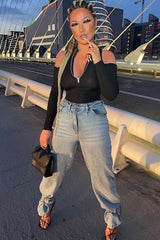 Blue Mid Wash Wide Leg Jeans - Gemma-Jeans