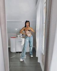 Blue Mid Wash Wide Leg Jeans - Gemma-Jeans