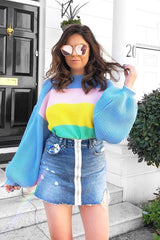 Blue Nude and Yellow Striped Jumper - Ammie-Jumper