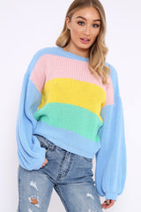 Blue Nude and Yellow Striped Jumper - Ammie-Jumper