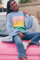 Blue Nude and Yellow Striped Jumper - Ammie-Jumper