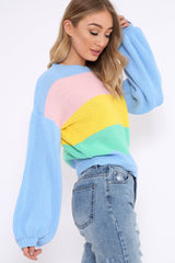 Blue Nude and Yellow Striped Jumper - Ammie-Jumper