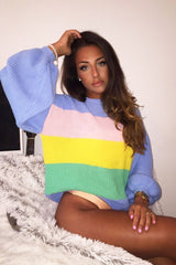 Blue Nude and Yellow Striped Jumper - Ammie-Jumper