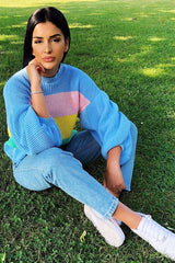Blue Nude and Yellow Striped Jumper - Ammie-Jumper