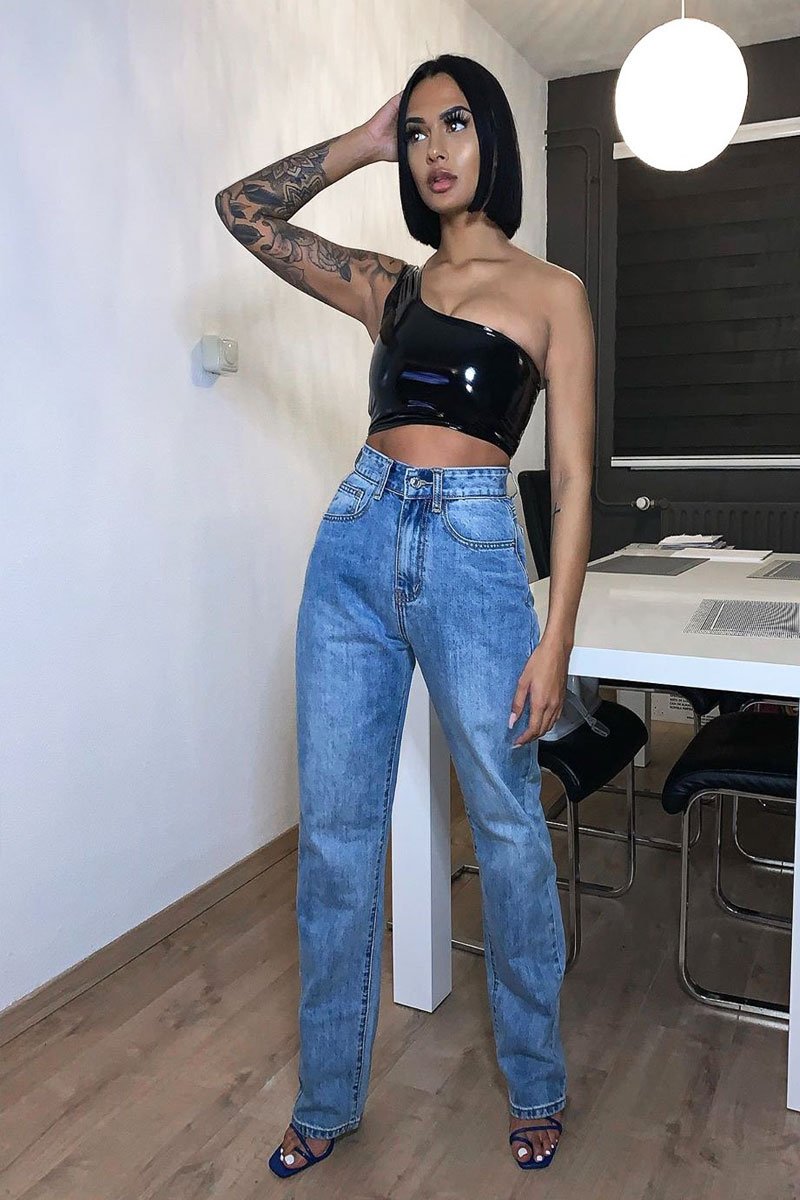 Blue Oversized Mom Jeans - Hannie-Jeans