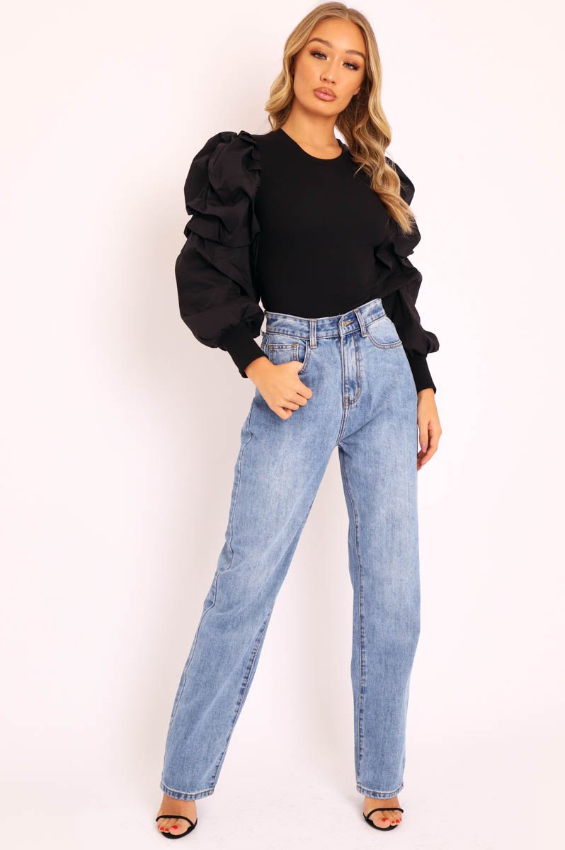 Blue Oversized Mom Jeans - Hannie-Jeans