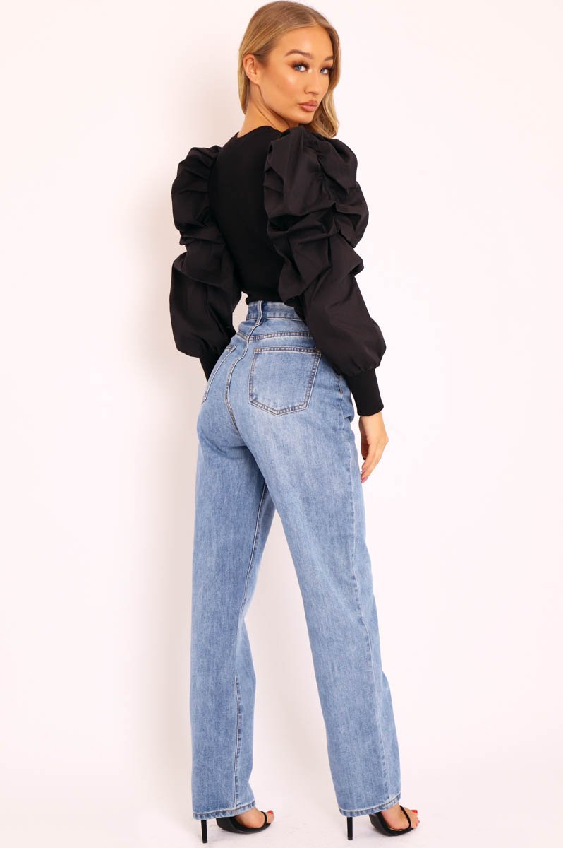 Blue Oversized Mom Jeans - Hannie-Jeans
