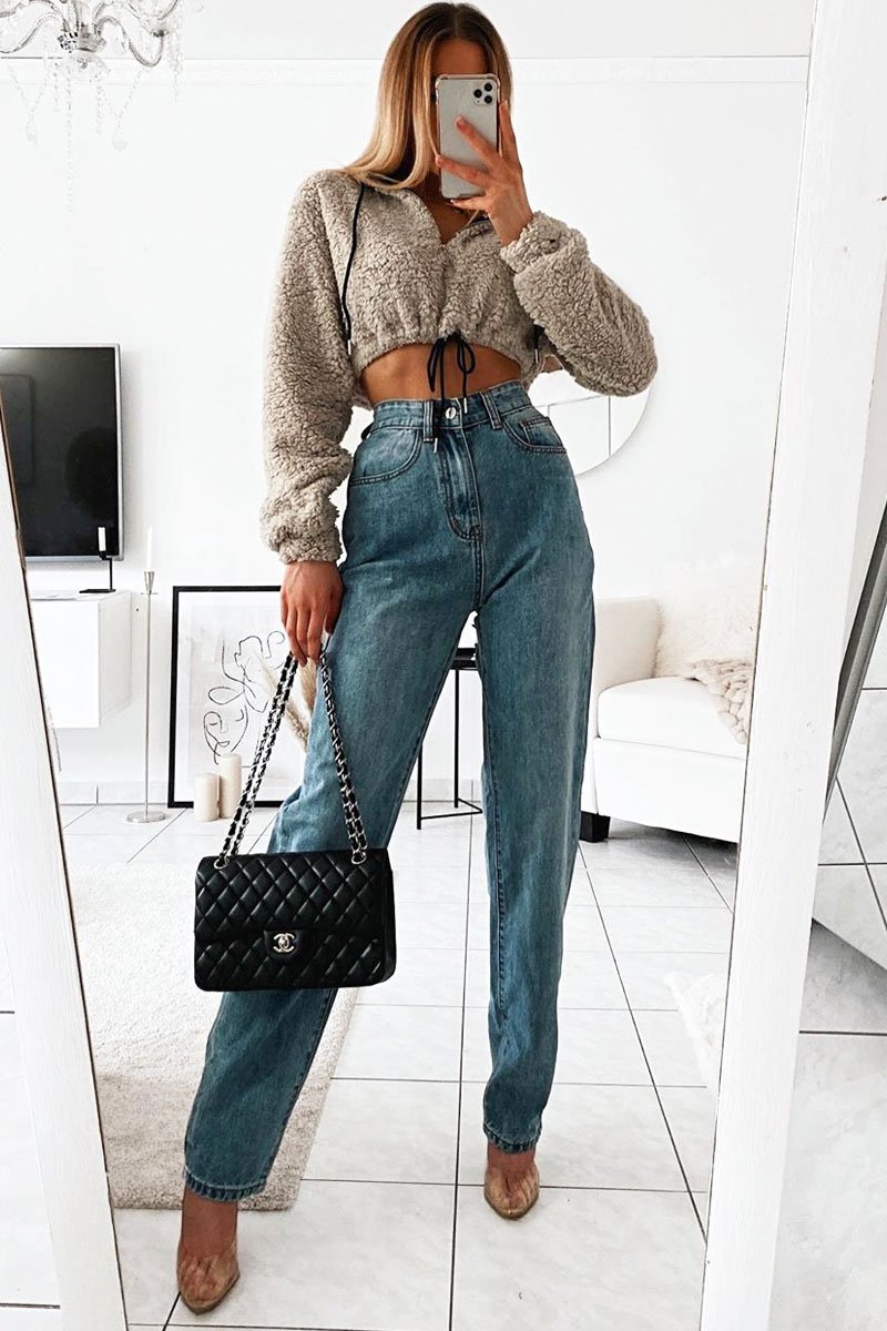 Blue Oversized Mom Jeans - Hannie-Jeans