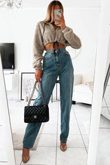 Blue Oversized Mom Jeans - Hannie-Jeans
