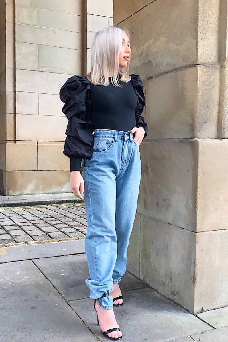 Blue Oversized Mom Jeans - Hannie-Jeans