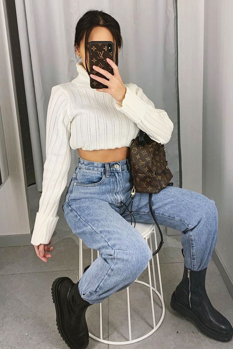 Blue Oversized Mom Jeans - Hannie-Jeans