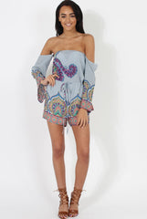 Blue Print Bardot Playsuit - Faith-Playsuits