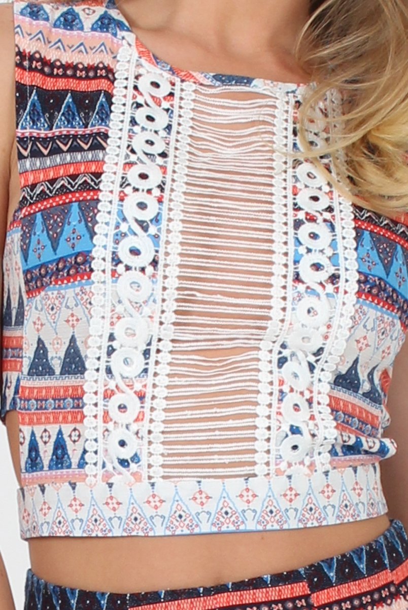 Blue Print Two Piece - Alicia-Co-ords