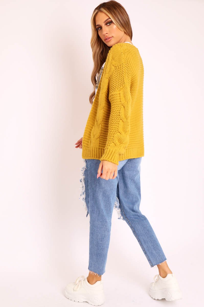 Blue Ripped Cut Out Mom Jeans - Almer-Jeans