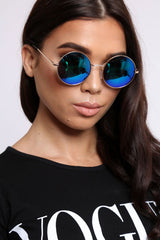 Blue Round Nose Bridge 90's Sunglasses - Calyn-Sunglasses