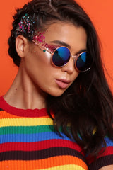 Blue Round Nose Bridge 90's Sunglasses - Calyn-Sunglasses