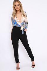 Blue Scarf jumpsuit - Gena-Jumpsuits