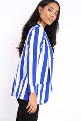 Blue Stripe Blazer - Rockie-Tops