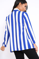 Blue Stripe Blazer - Rockie-Tops
