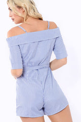 Blue Stripe Playsuit - Carlynn-Playsuits