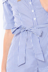 Blue Stripe Playsuit - Carlynn-Playsuits