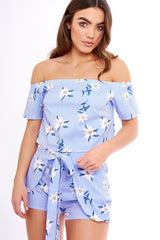 Blue Striped Crop Top - Katrin-Crop Tops