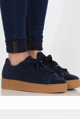 Blue Suede Gum Sole Creepers - Sandy-Shoes