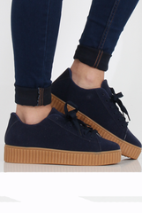 Blue Suede Gum Sole Creepers - Sandy-Shoes