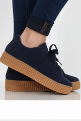 Blue Suede Gum Sole Creepers - Sandy-Shoes
