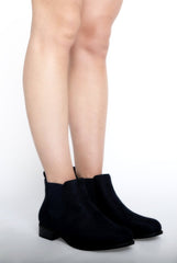 Blue Suede Low Ankle Chelsea Boots - Hope-Boots