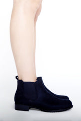 Blue Suede Low Ankle Chelsea Boots - Hope-Boots