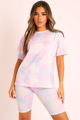 Blue Tie-Dye T-shirt Cycling Short Set - Boni-Co-ords