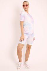 Blue Tie Dye T-shirt and Cycling Shorts Co-ord - Emmalin-Co-ords