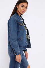 Blue Two Tone Denim Jacket -Shay-Jackets