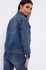 Blue Two Tone Denim Jacket -Shay-Jackets