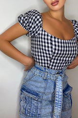 Blue Utility Belted Mini Denim Skirt - Maddy-Skirts