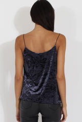 Blue Velvet Cami Top - Misty-Tops