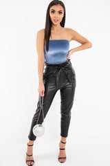 Blue Velvet Ruched Bandeau - Yitty-Crop Tops
