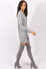Blue & White Stripe Shirt Dress - Lavern-Dresses