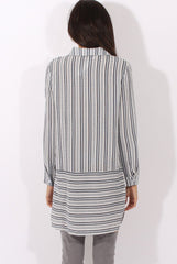 Blue & White Stripe Shirt Dress - Lavern-Dresses