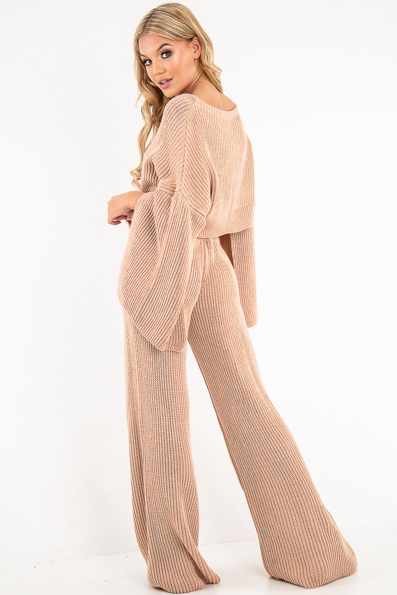 Blush Chunky Knit Loungewear Set - Harper-Loungewear