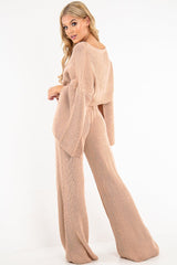 Blush Chunky Knit Loungewear Set - Harper-Loungewear