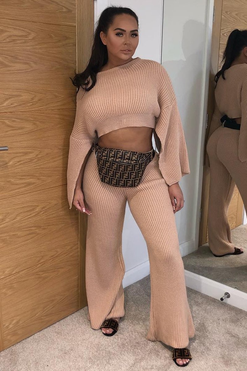 Blush Chunky Knit Loungewear Set - Harper-Loungewear