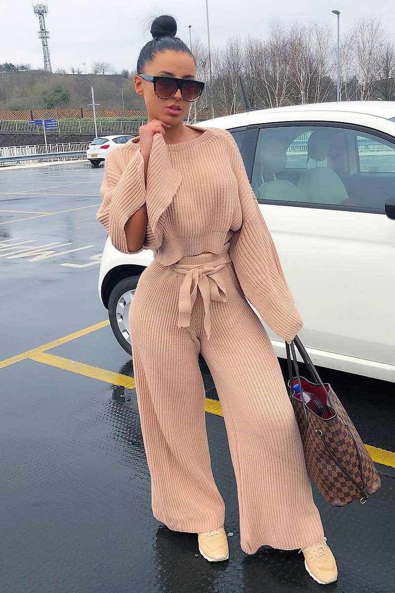 Blush Chunky Knit Loungewear Set - Harper-Loungewear