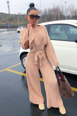 Blush Chunky Knit Loungewear Set - Harper-Loungewear