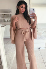 Blush Chunky Knit Loungewear Set - Harper-Loungewear